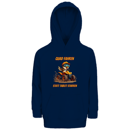 Kinder Premium Bio Hoodie Quad fahren statt Tablet starren