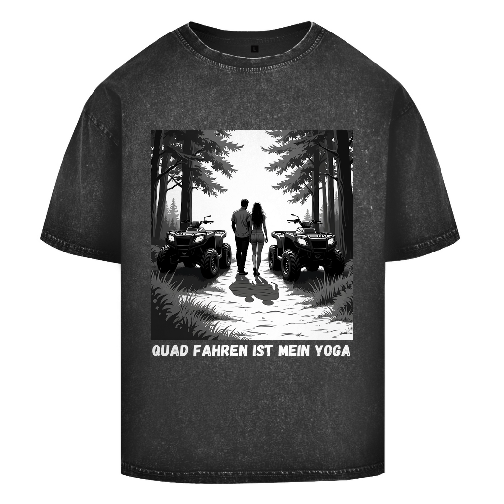Oversize Washed T-Shirt Quad fahren ist mein Yoga