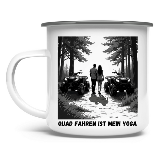 Enamel mug Quad biking is my yoga