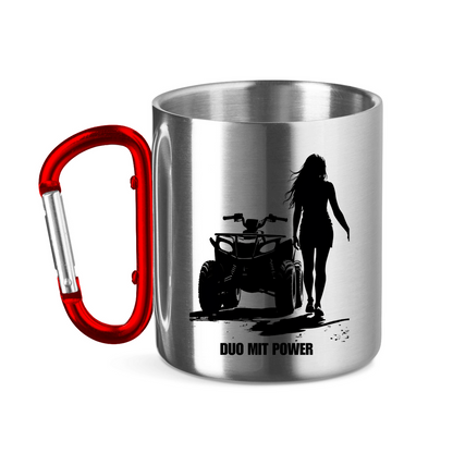 Edelstahltasse mit Karabinergriff Quad-Paar Duo mit Power