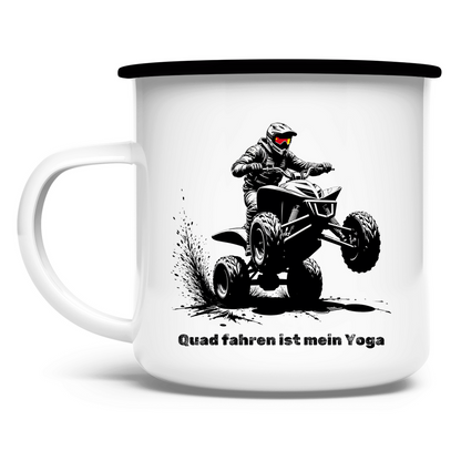 Emaille Tasse Quad fahren ist mein Yoga