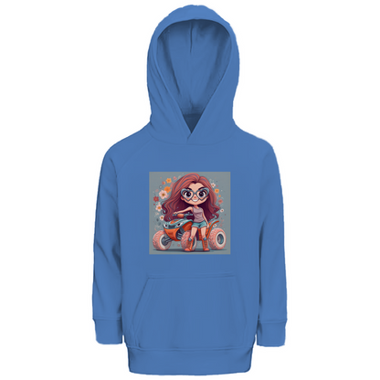 Sweat à capuche bio premium pour enfant Quad PinkLady