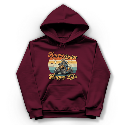 Damen Hoodie Quad Happy Drive,Happy Life