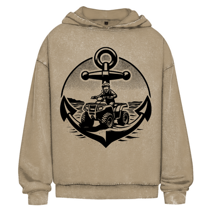 Oversize Washed Hoodie Quad Anker