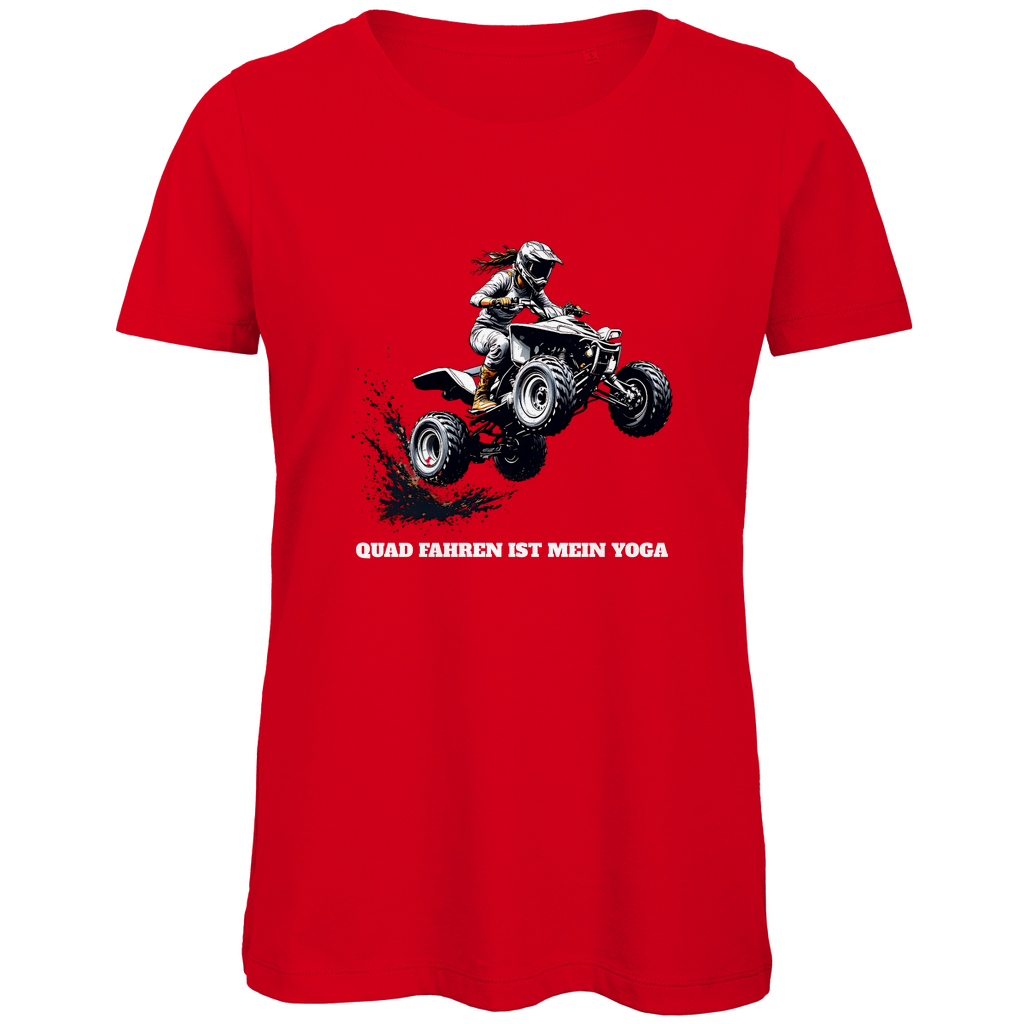 Damen Premium Bio T-Shirt Quad fahren ist mein Yoga
