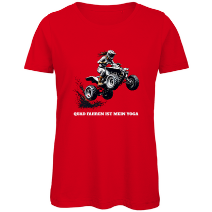 Damen Premium Bio T-Shirt Quad fahren ist mein Yoga