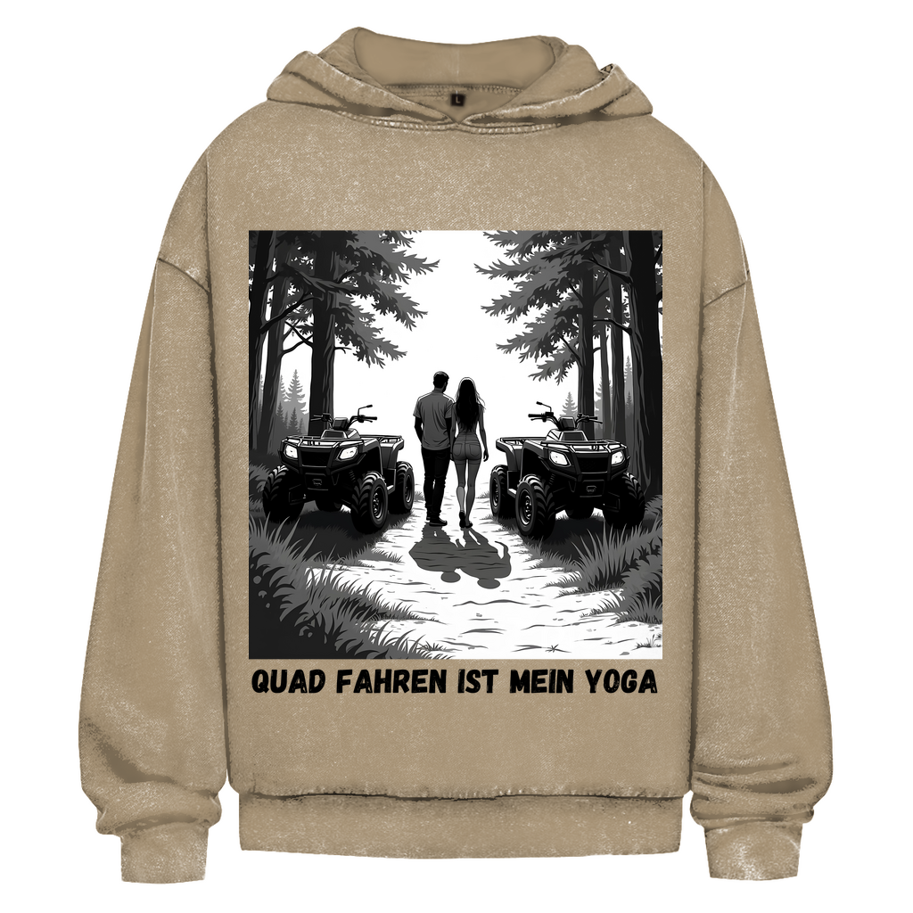 Oversize Washed Hoodie Quad riding is my yoga