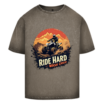 Oversized Washed T-Shirt Quad Ride Hard