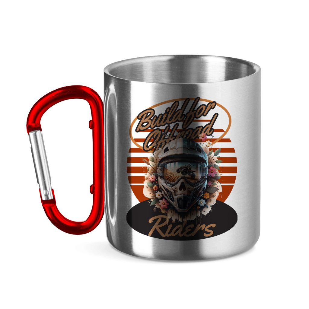 Stainless steel cup with carabiner handle Quad Build for Offroad Riders