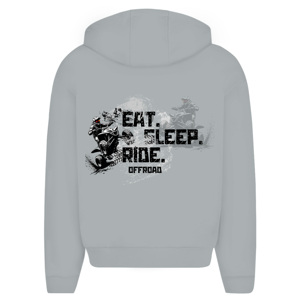 Oversize Zipper Hoodie Quad Eat Sleep Ride