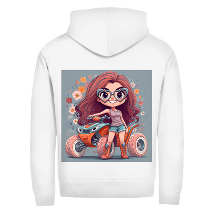 Unisex Zipper Hoodie Quad PinkLady