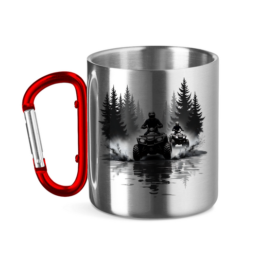 Edelstahltasse mit Karabinergriff Quad Offroad