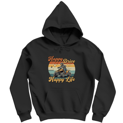 Herren Hoodie Quad Happy Drive,Happy Life