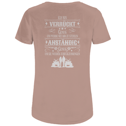 Damen Premium Bio T-Shirt Backprint    Verrückt genug