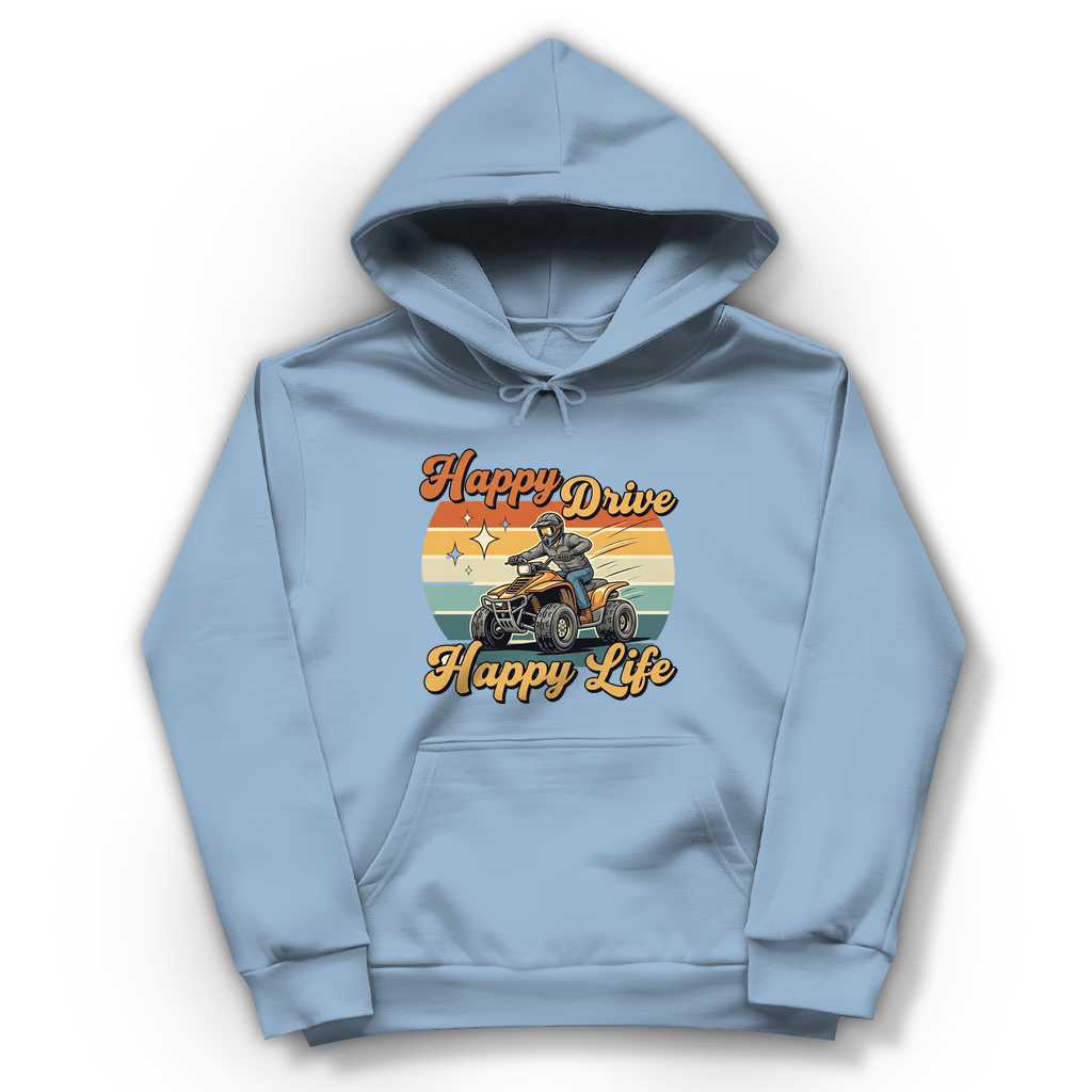 Damen Hoodie Quad Happy Drive,Happy Life