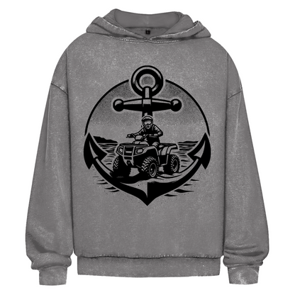 Oversize Washed Hoodie Quad Anker