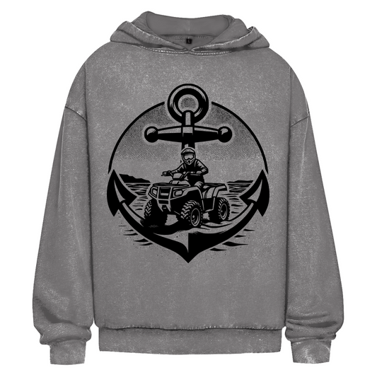 Oversize Washed Hoodie Quad Anker