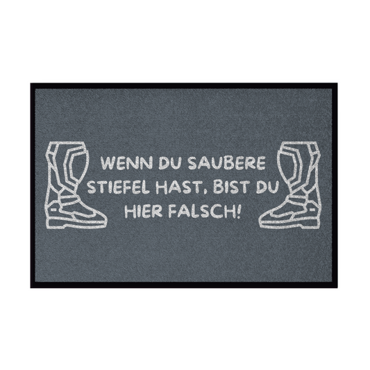 Fußmatte mit Gummirand Quad Wenn du saubere Stiefel hast
