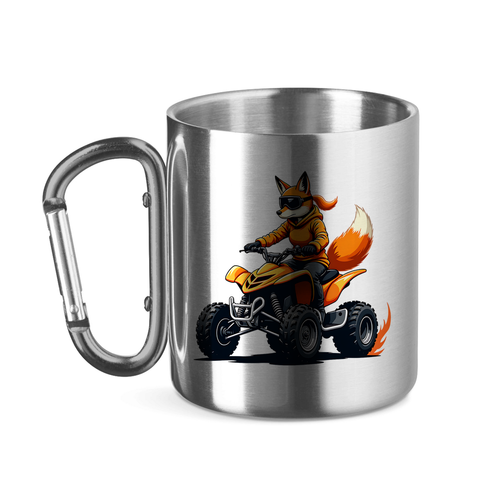 Edelstahltasse mit Karabinergriff Quad FuchsLady