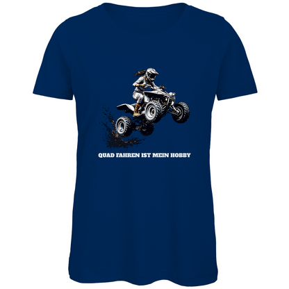 Damen Premium Bio T-Shirt Quad fahren ist mein Hobby