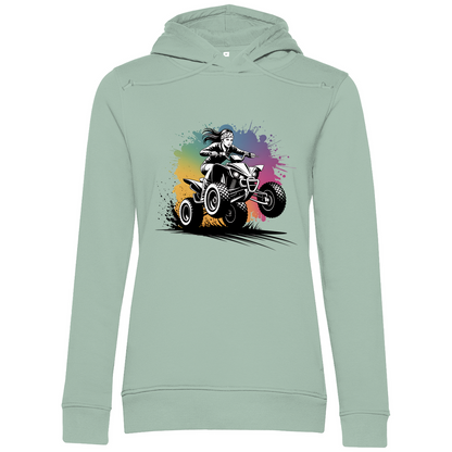 Sweat à capuche biologique haut de gamme pour femme Quad