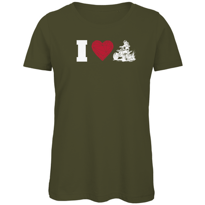 Damen Premium Bio T-Shirt I Love Quad