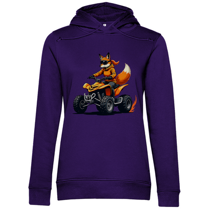 Damen Premium Bio Hoodie Quad FuchsLady