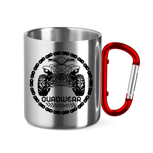 Edelstahltasse mit Karabinergriff Quad Ride Hard
