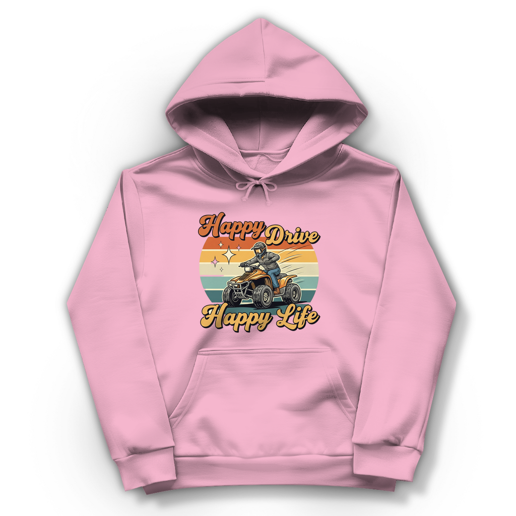 Damen Hoodie Quad Happy Drive,Happy Life