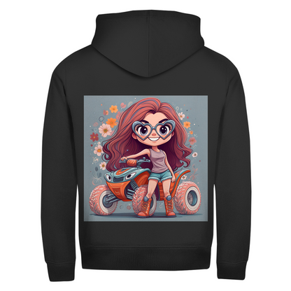 Unisex Zipper Hoodie Quad PinkLady