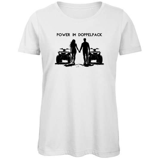 T-shirt bio premium pour femme Quad Power en pack de deux