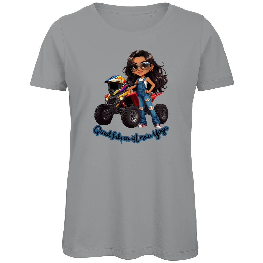 Damen Premium Bio T-Shirt Quad fahren ist mein Yoga