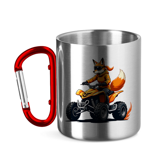 Edelstahltasse mit Karabinergriff Quad FuchsLady