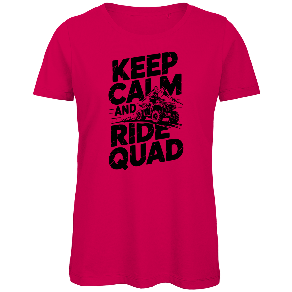 Damen Premium Bio T-Shirt Keep calm and ride Quad