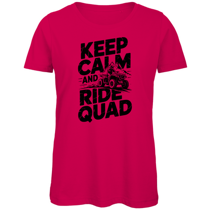 Damen Premium Bio T-Shirt Keep calm and ride Quad