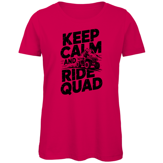 Damen Premium Bio T-Shirt Keep calm and ride Quad