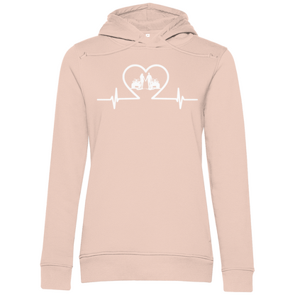 Damen Premium Bio Hoodie Quad Herzline