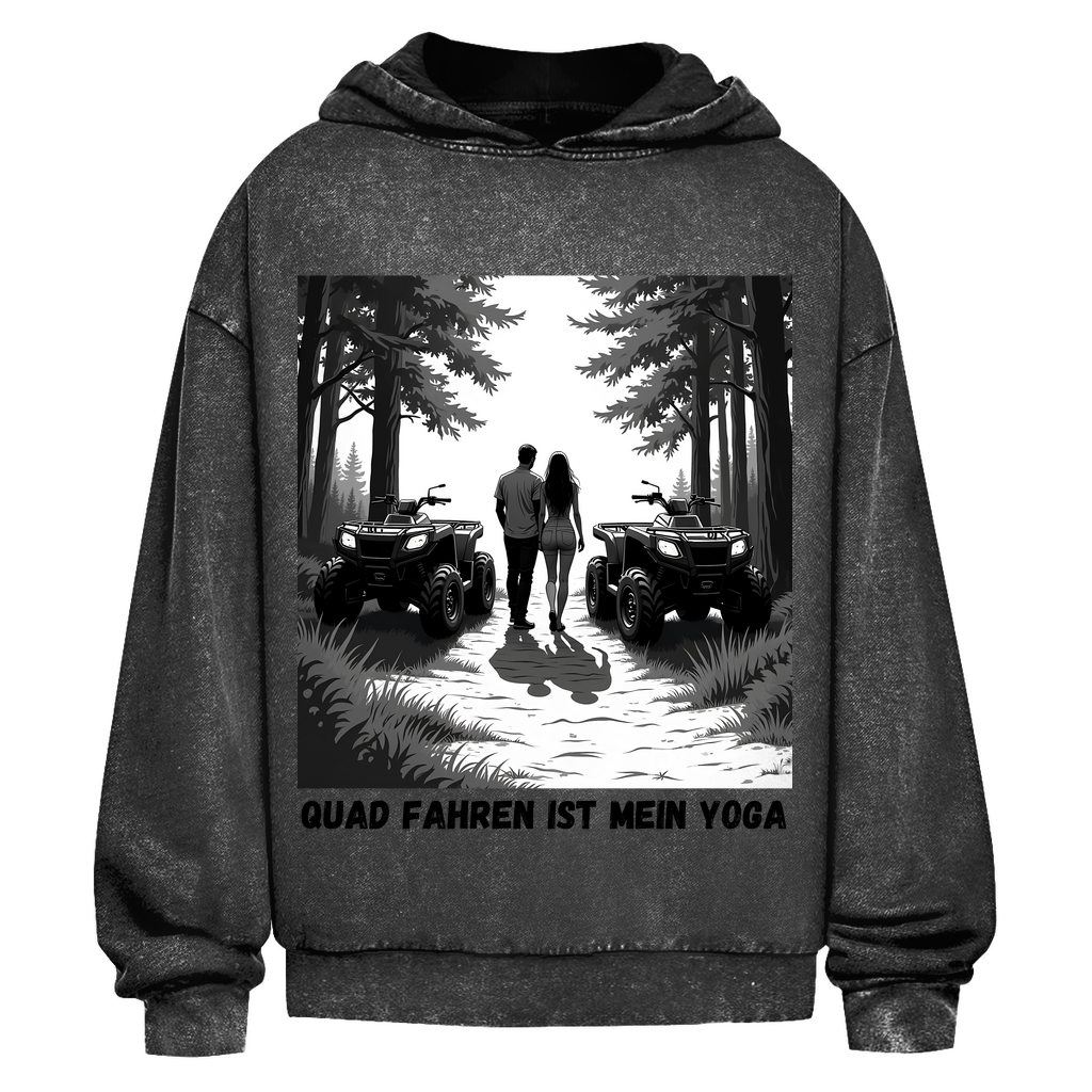 Oversize Washed Hoodie Quad riding is my yoga