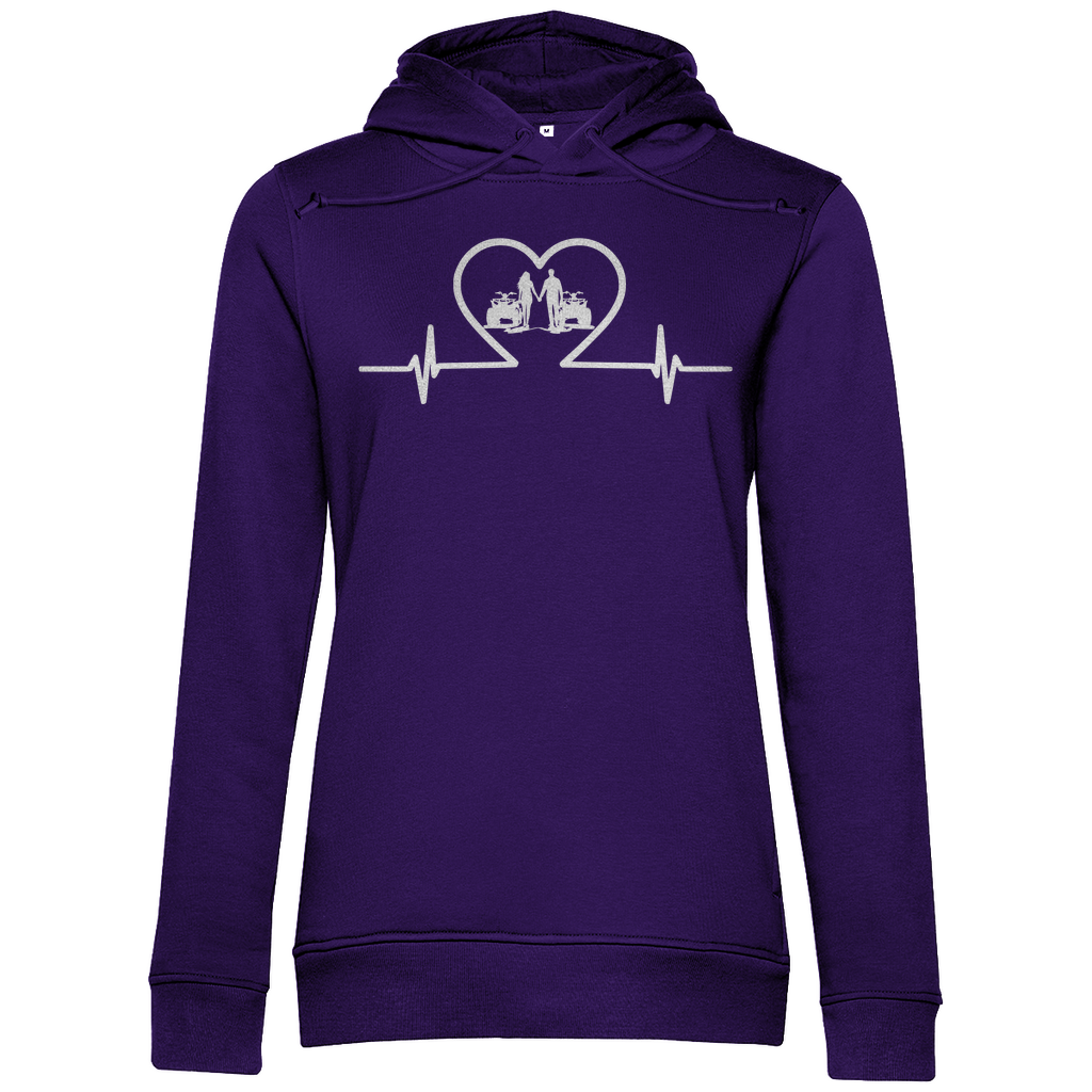 Damen Premium Bio Hoodie Quad Herzline