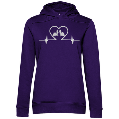 Damen Premium Bio Hoodie Quad Herzline