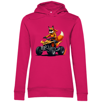 Damen Premium Bio Hoodie Quad FuchsLady