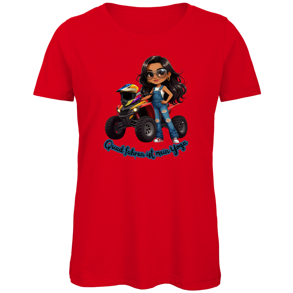 Damen Premium Bio T-Shirt Quad fahren ist mein Yoga