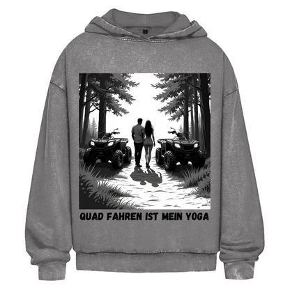 Oversize Washed Hoodie Quad riding is my yoga