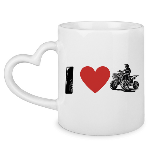 Tasse mit Herzhenkel I Love Quad
