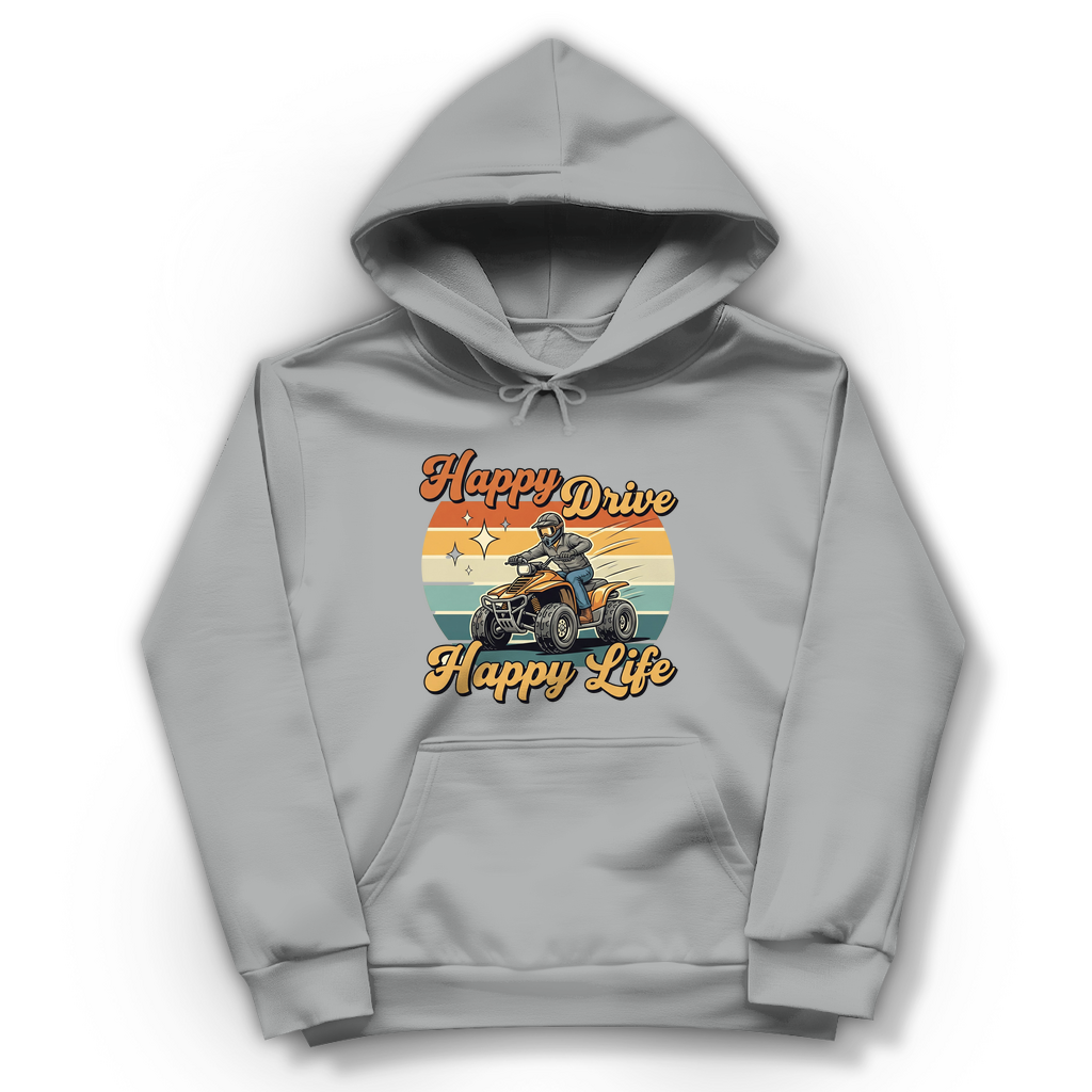 Damen Hoodie Quad Happy Drive,Happy Life