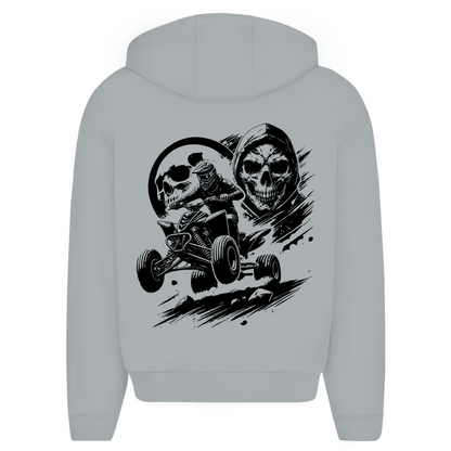 Oversized Zipper Hoodie Quad Skull