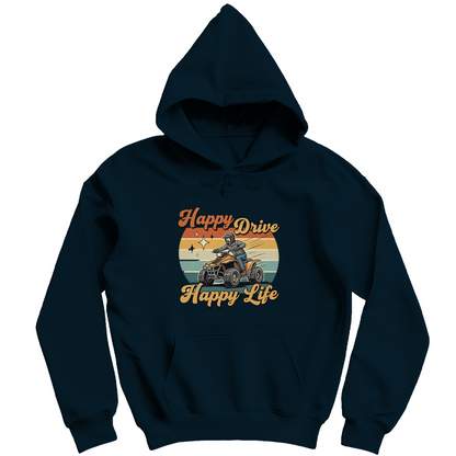 Herren Hoodie Quad Happy Drive,Happy Life