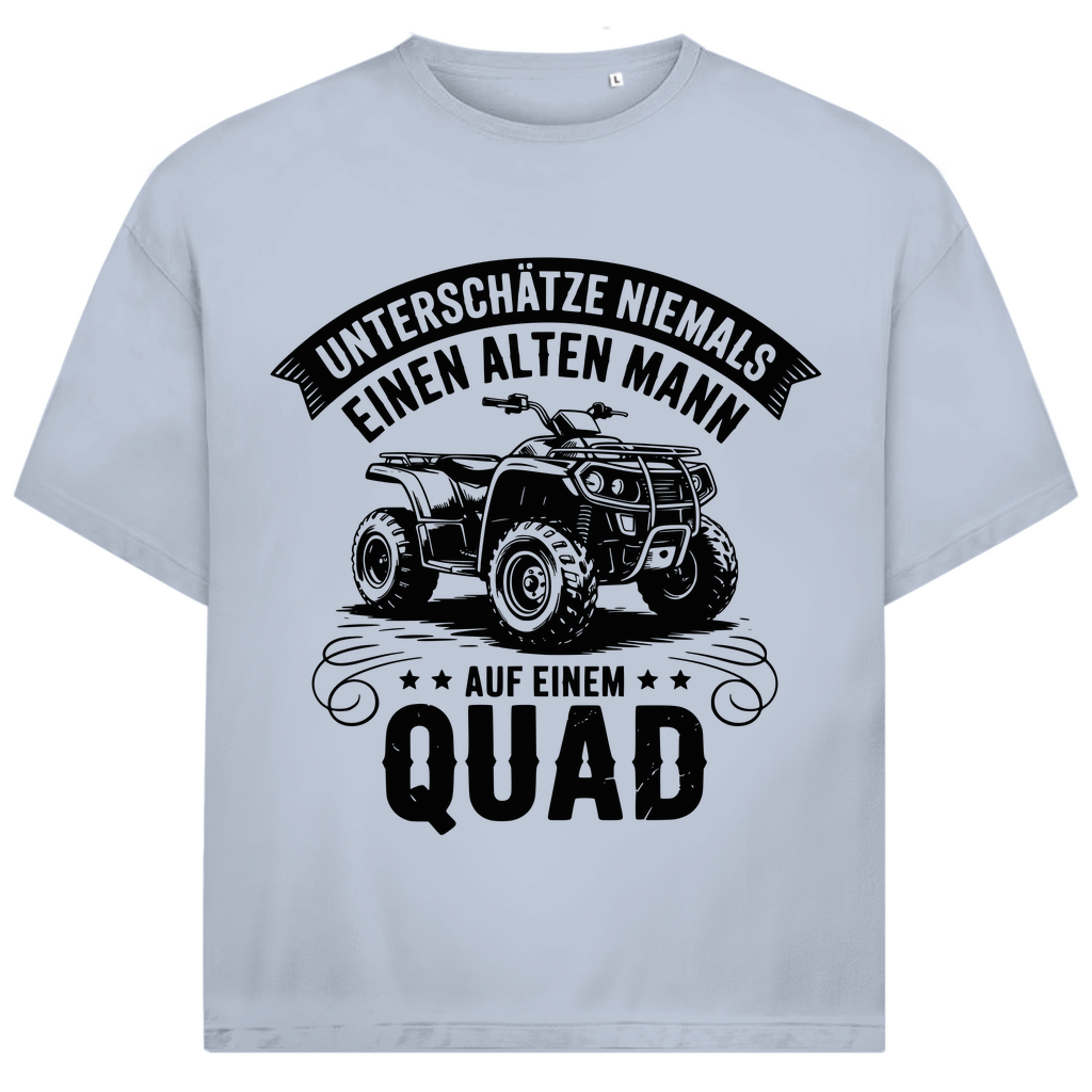 Unisex Jack and Jones Oversize T-Shirt Unterschätze niemals einen alten Mann auf einem Quad
