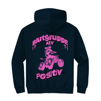 Unisex Zipper Hoodie Quad Blutgruppe ATV Positiv