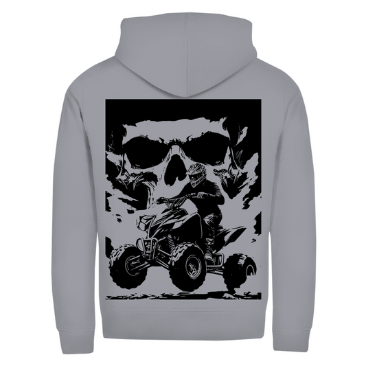 Sweat à capuche zippé unisexe Quad Skull